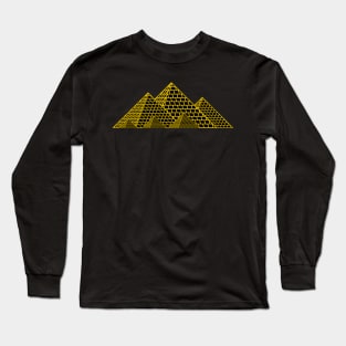 Pyramids of Egypt (black and gold) Long Sleeve T-Shirt